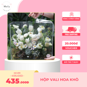 hộp vali hoa khô