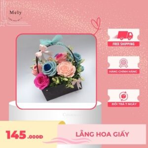 Lẵng hoa giấy xinh